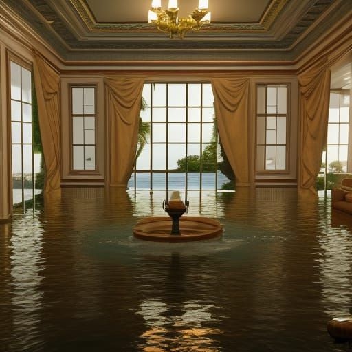 Mar-a-Lago Estate Flooded: 3D Game Cinematic Rendering