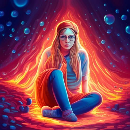 Psychedelic 70s: Girl with Lava Lamp