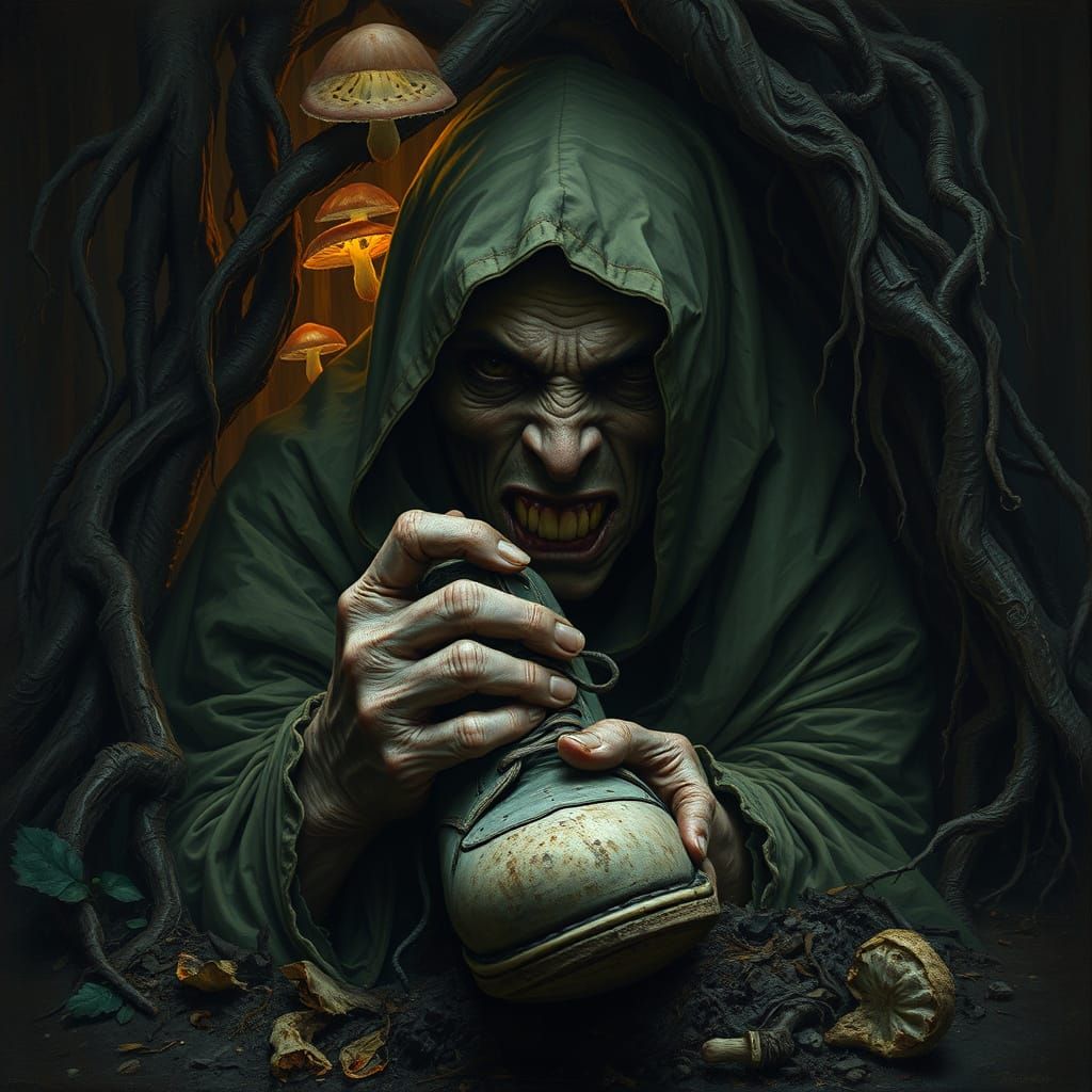 Surreal Dirt Dweller Feasts on Worn Shoe Sole