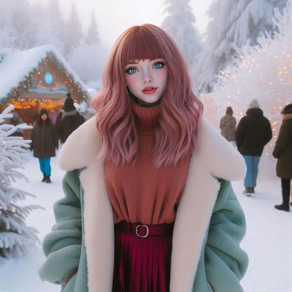 Kawaii E-Girl in Winter Wonderland
