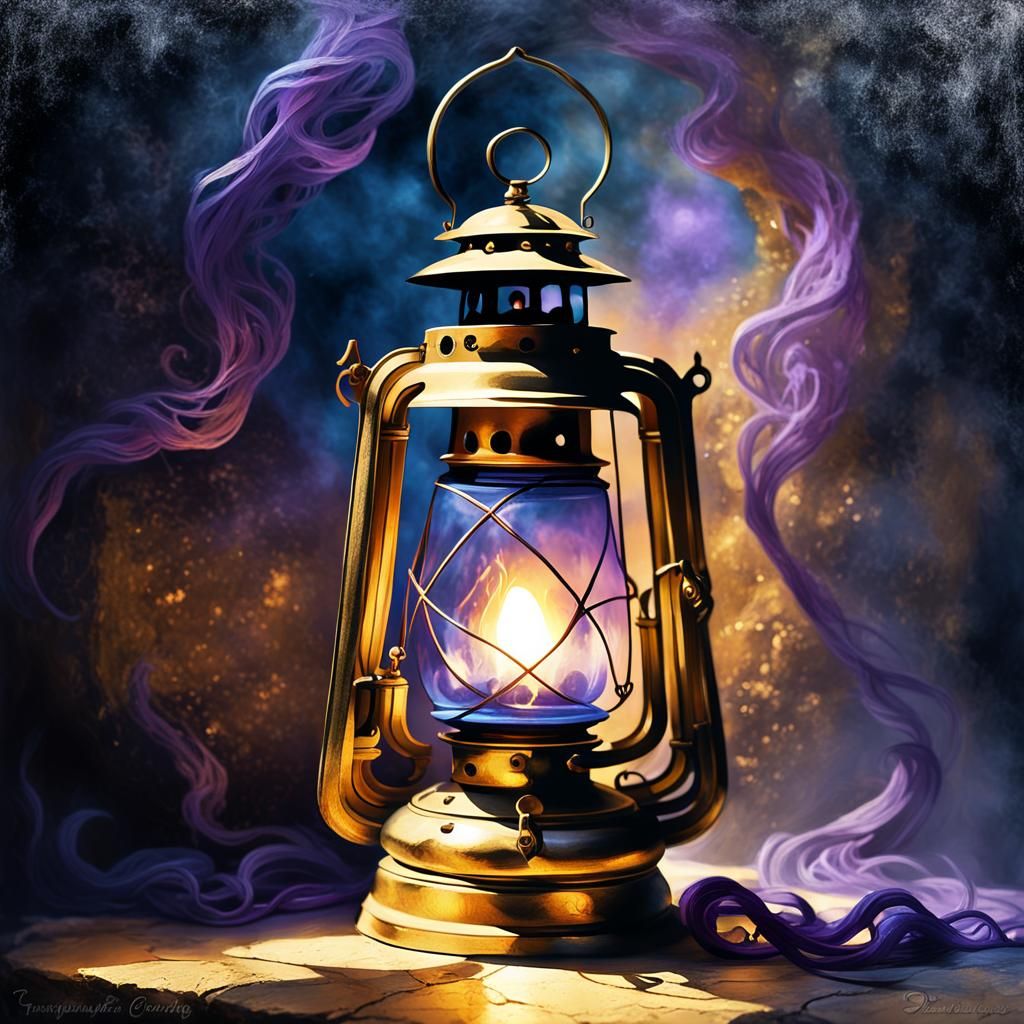 Vibrant Fantasy Lantern Illuminates Hidden Paths in Mystical...