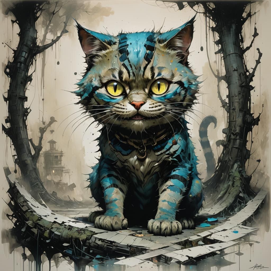 Cheshire Cat Fusion: Dystopian Portrait