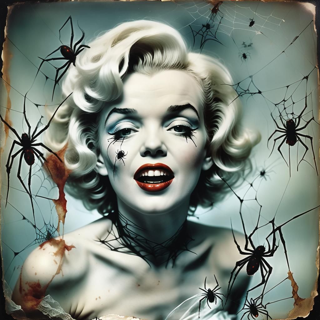 Eerie Distorted Marilyn Monroe Vintage Photo