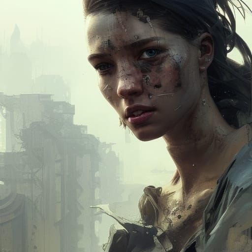 Post-Apocalyptic Portrait in Hyperdetailed Style