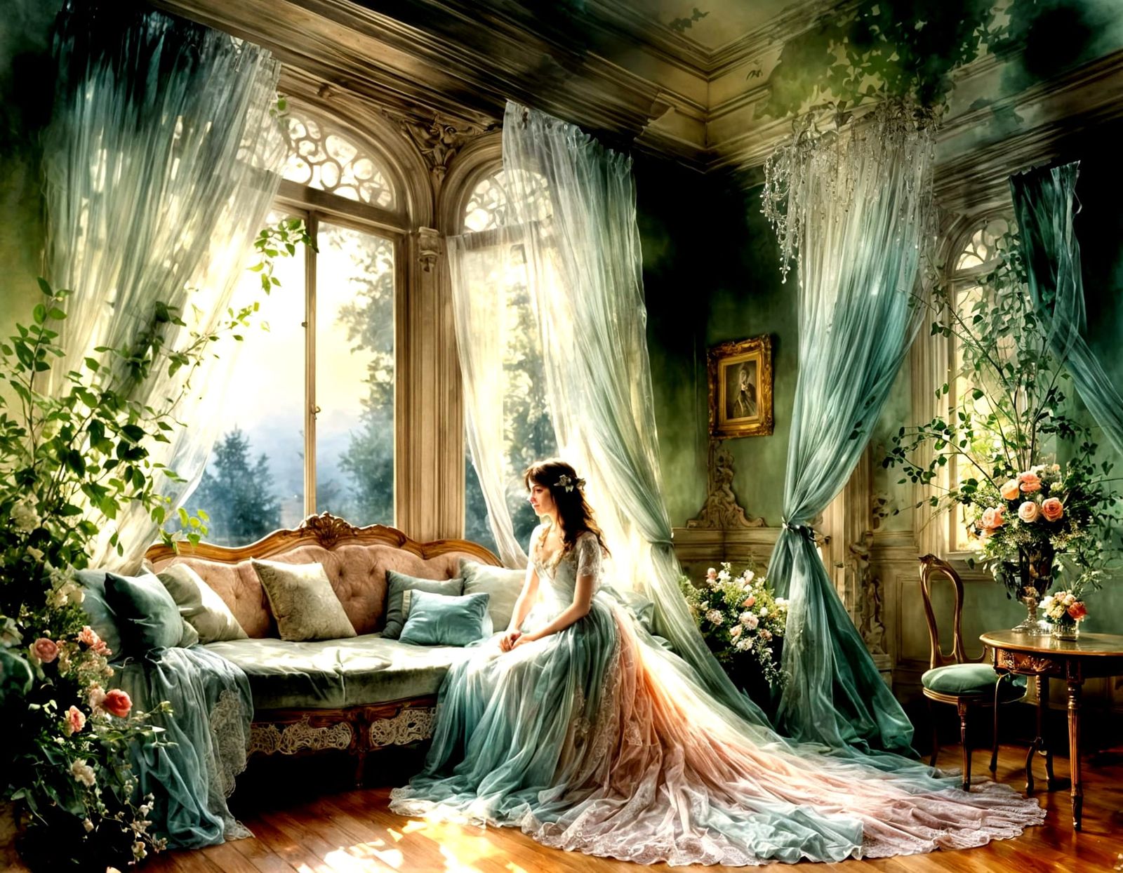 <lora:Light and Lace:1.0> By leonid afremov