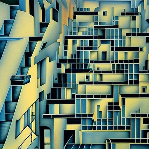 Surreal Staircase Design in Hyperdetailed Style