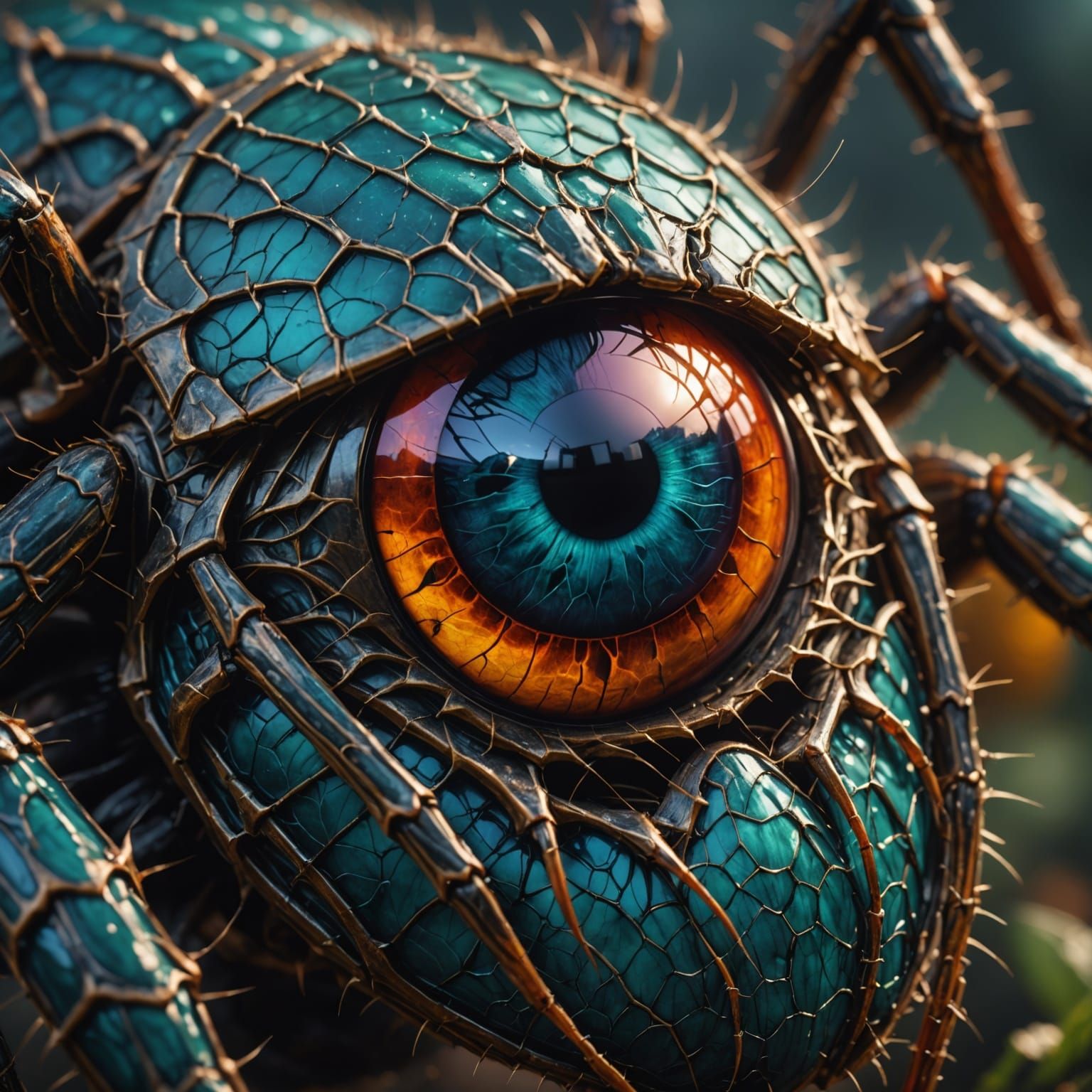 Dazzling Spider Eyes in Vibrant Detail