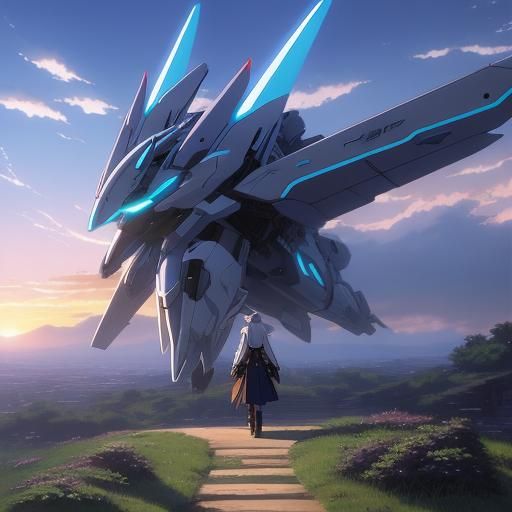 Anime Spaceship Concept Art in Ghibli Style