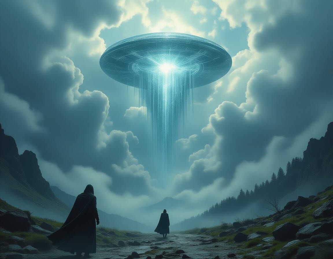 Hyperrealistic Fantasy Scene: The Fall Of The Sky