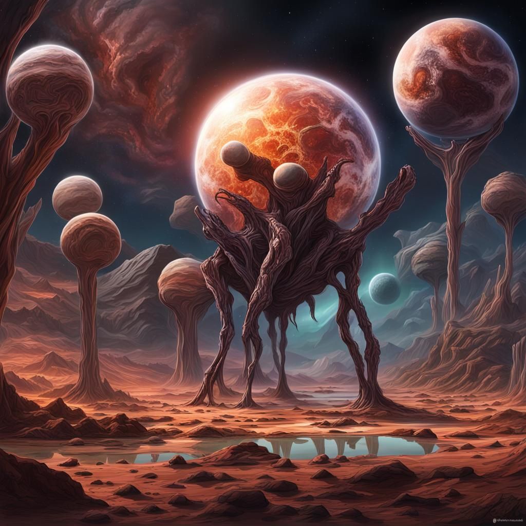 Alien Exoplanet: Speculative Xenobiology Concept Art
