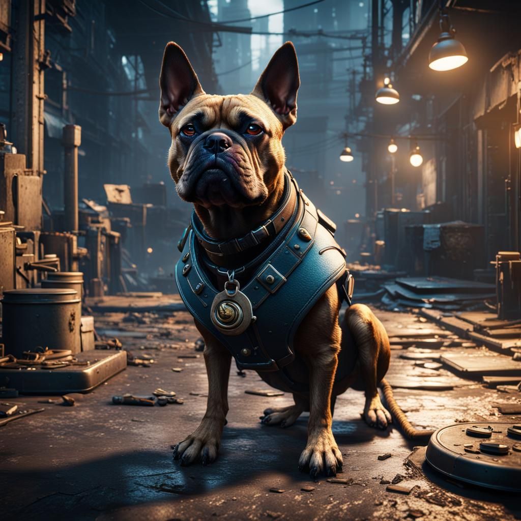 Sad Dog with 3D Game Cinematic Feel