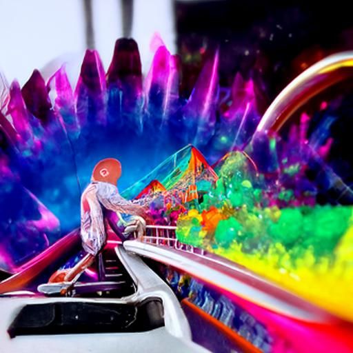 Astral Rollercoaster Holographic Illustration
