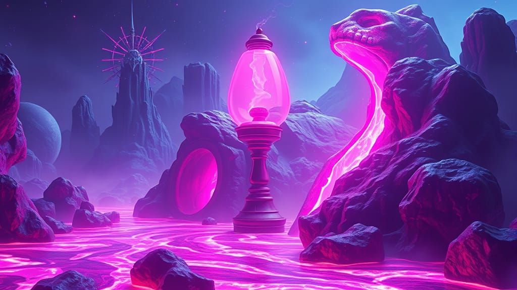 Bubblegum Purple Lava lamp chewing gum otherworldly sci-fi.