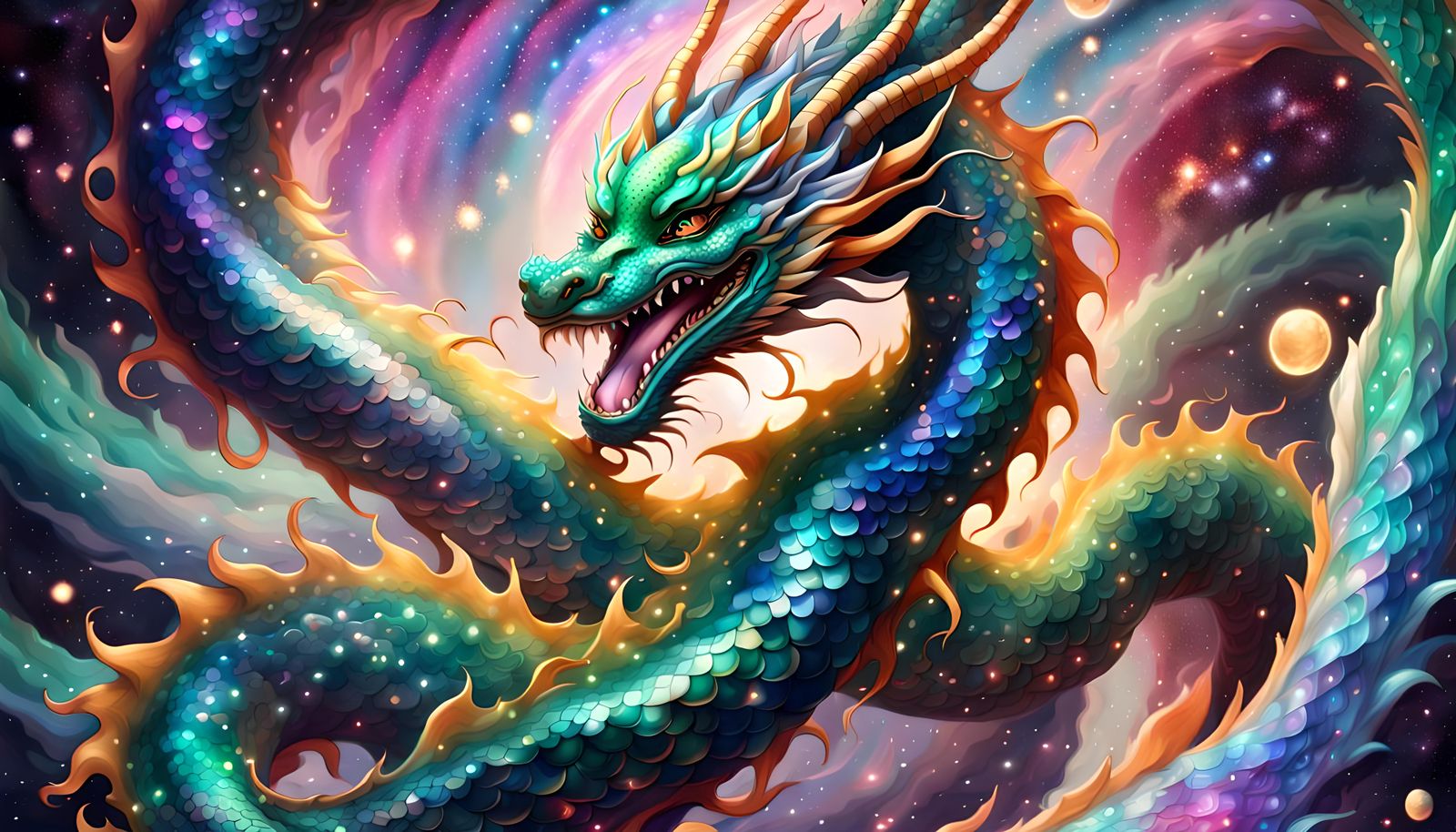Nuwa Jade-Dragon Goddess in Deep Space
