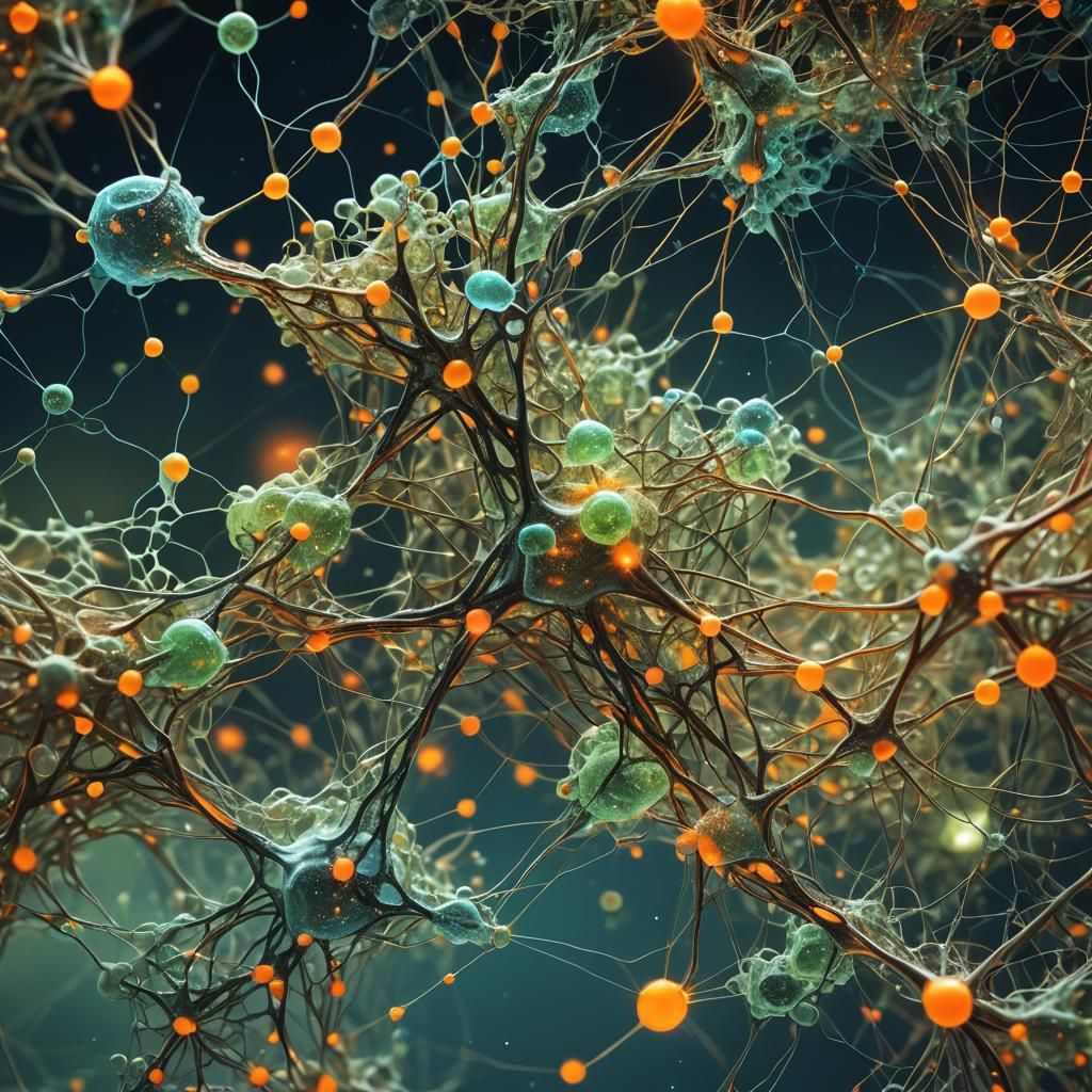 Bioluminescent E. Coli Memory Network in Sci-Fi Style