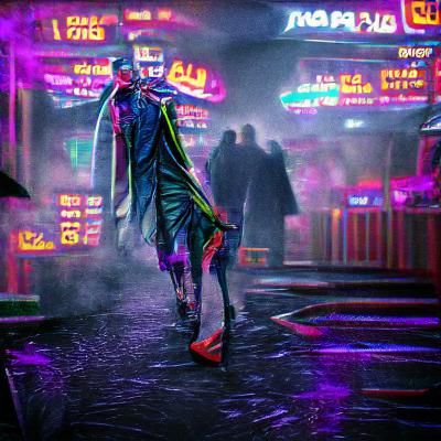 Joker in Cyberpunk 2099 Neon Cityscape