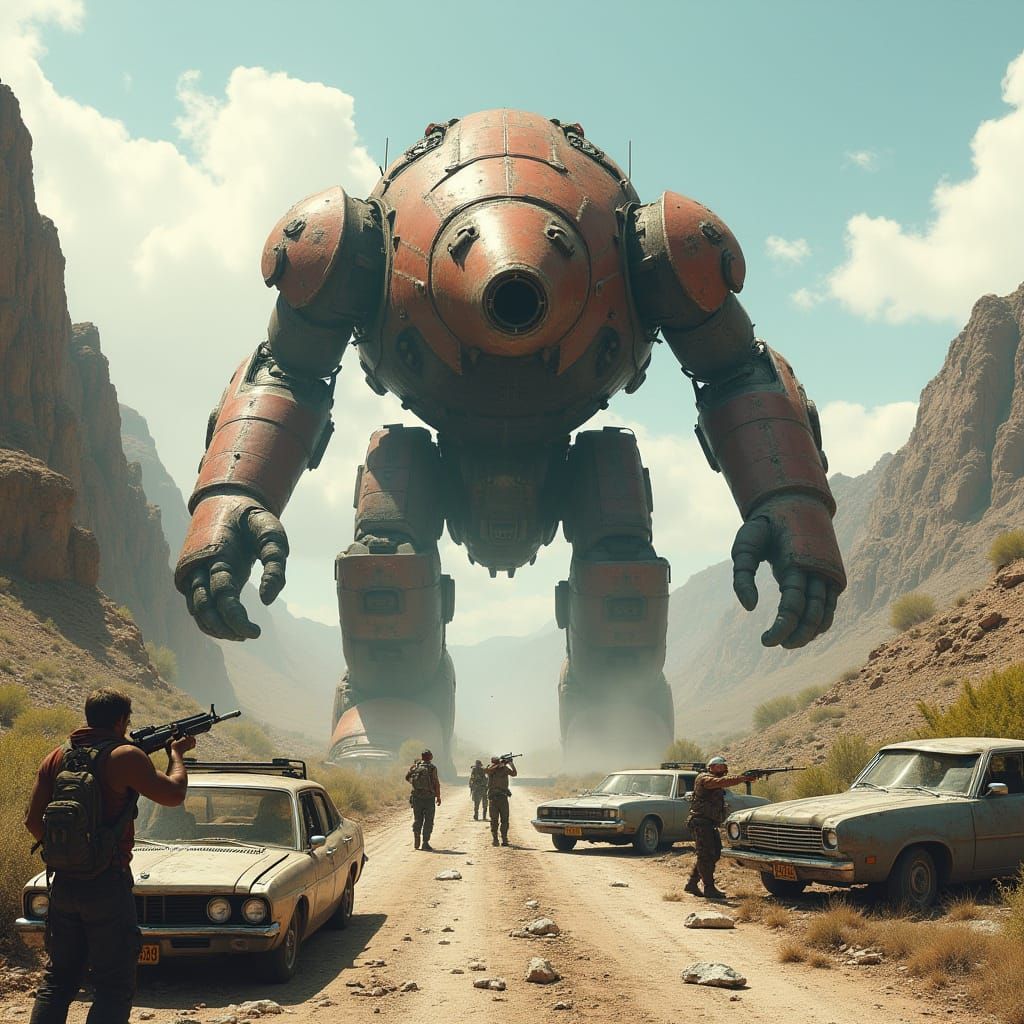 Cyberpunk Bulette Emerges from Post-Apocalyptic Ruins