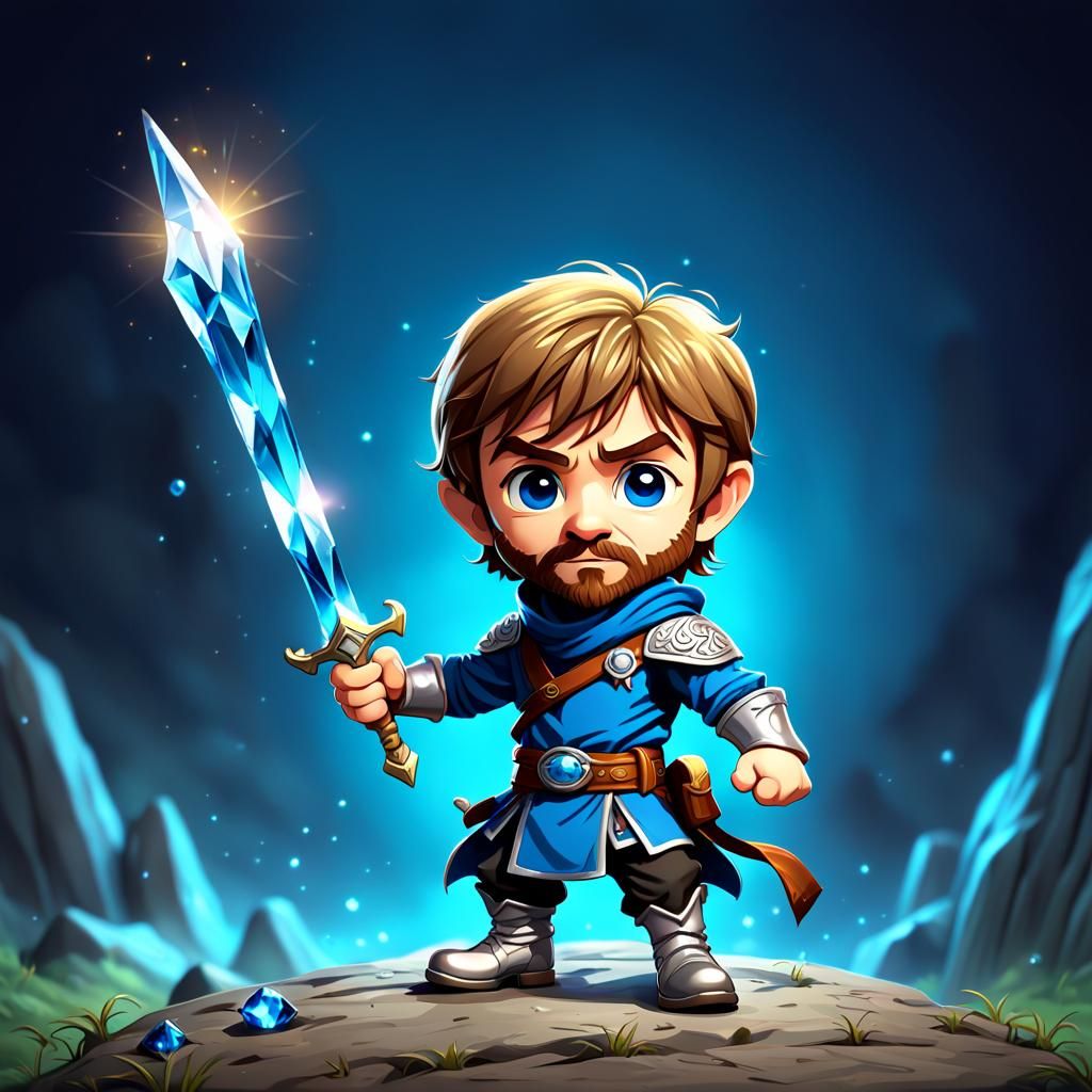 a cute chuck norris chibi 3d, tiny, powerful, adventurous ch...