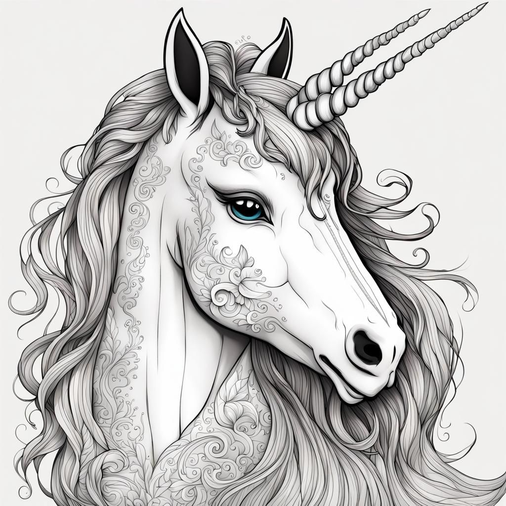 B/W Unicorn