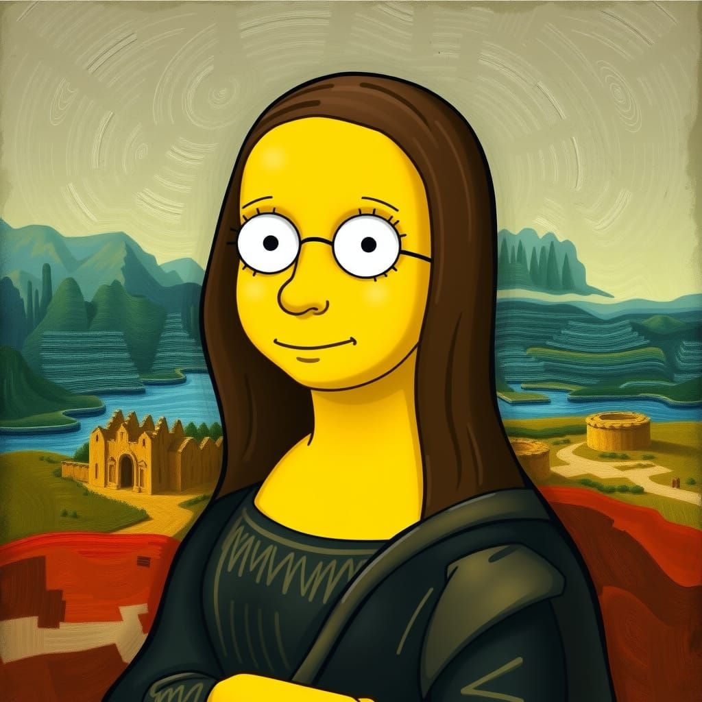 Marge Simpson as Mona Lisa Painting