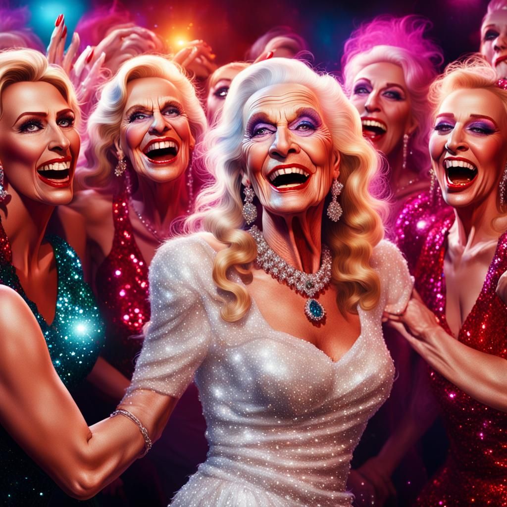 Transvestite at Hen Party: Detailed Matte Painting