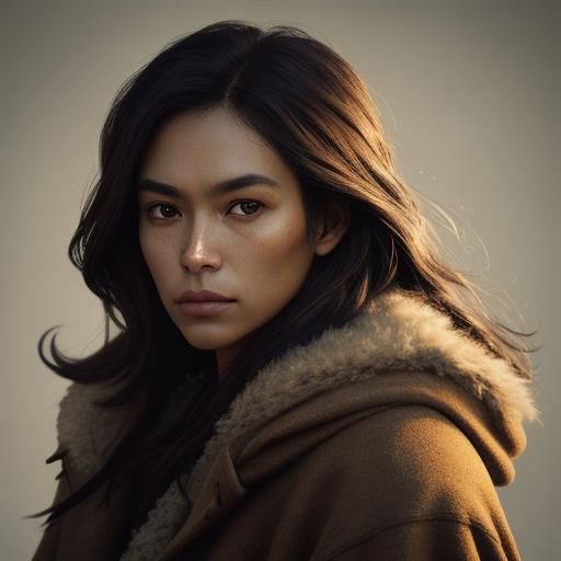 Gentle Gaze: Do-Khyi Portrait in Warm Film Grain