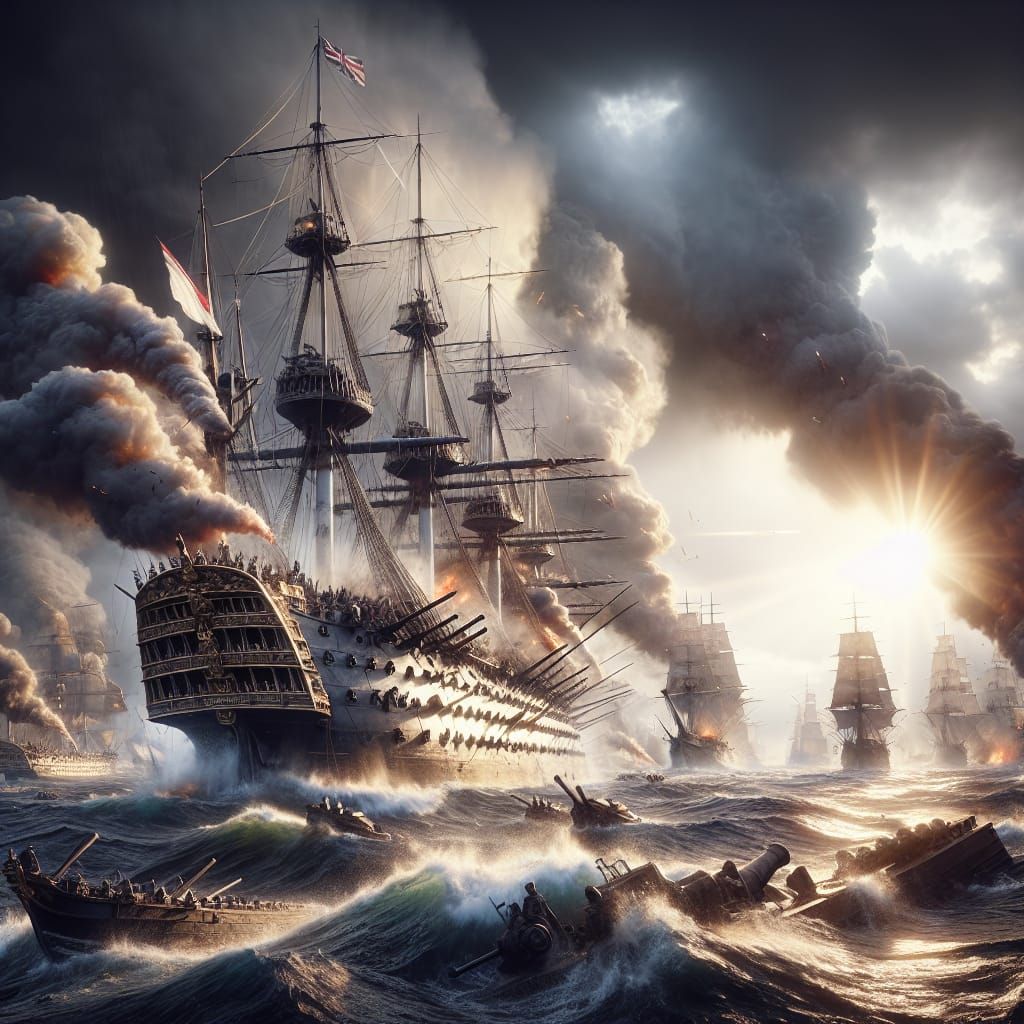 Historic Naval Battle of 19th Century Ships