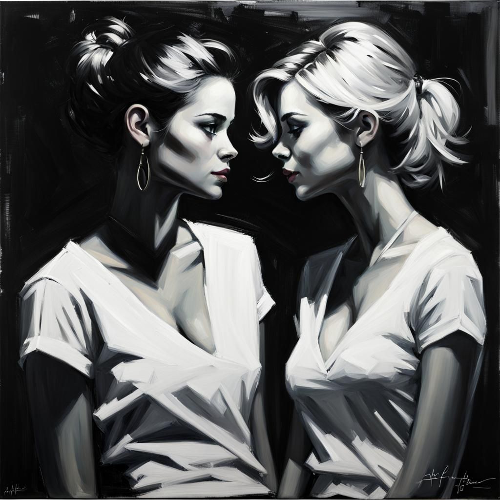 Sorority President in Love: Impasto Oil Painting