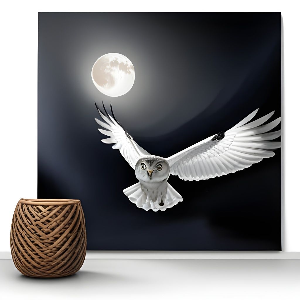 Majestic Owl in Flight Under Moonlight