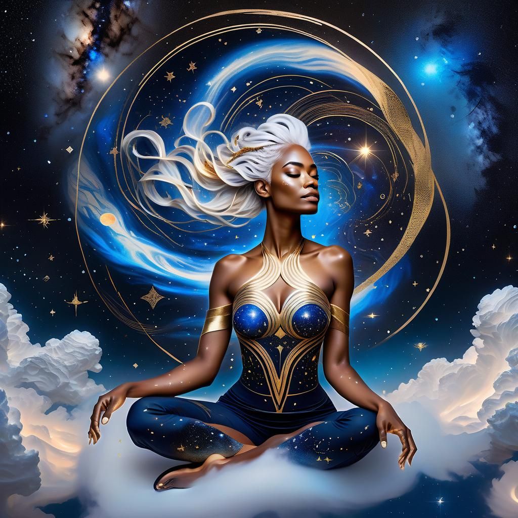 Celestial Woman: A Galaxy Space Theme Digital Painting