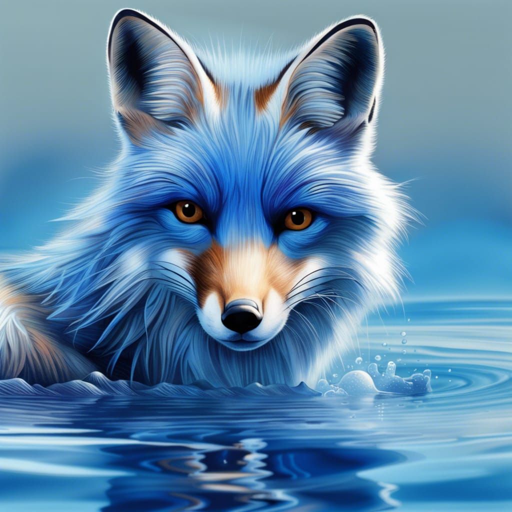 Blue Fox Radiating Blue Power