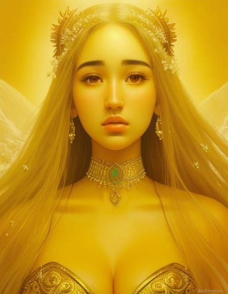 Ethereal Goddess Portrait in Heavenly Beauty