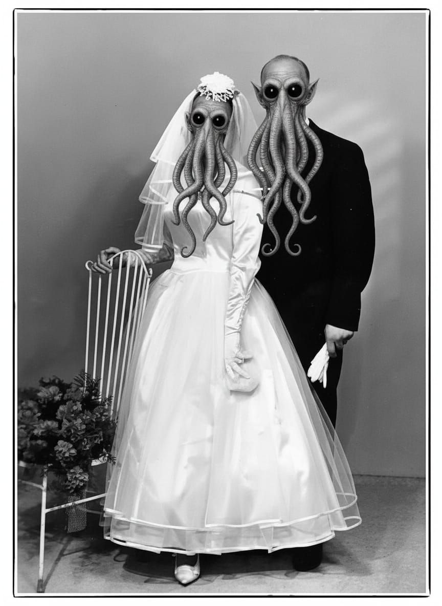 Wedding Photo Transformed into Realistic Mind Flayer Portrai...
