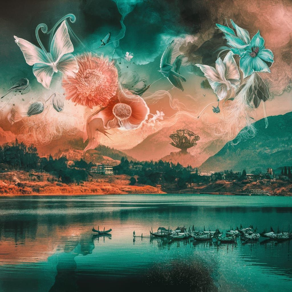 Surreal Kashmir Landscape in Vibrant Colors