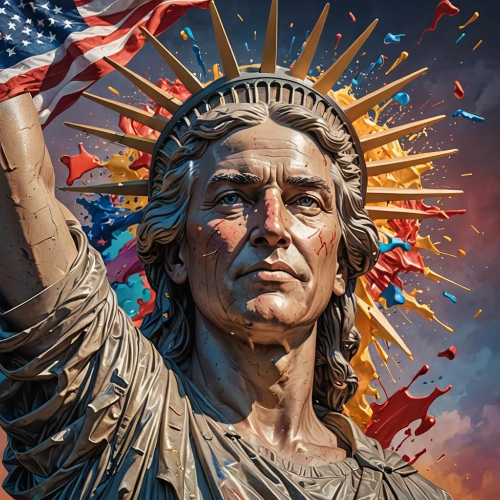 Patriotic Splash Art: United States Founding 2024