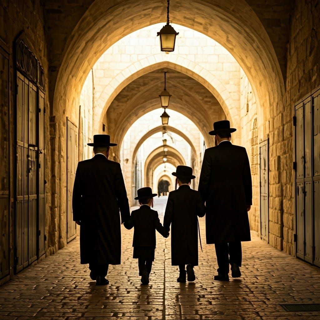 Chasidic Family Stroll Through Old Jerusalem