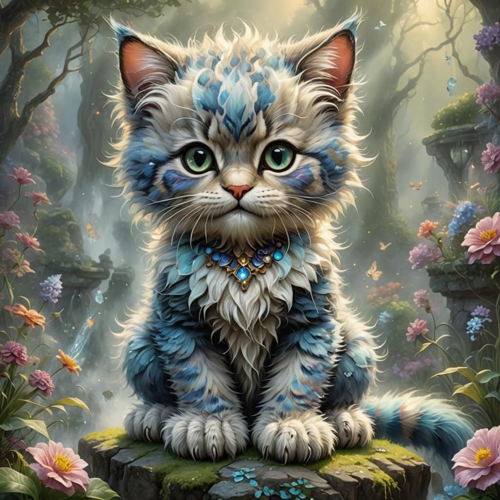 Ethereal Fur Monster in Thomas Kinkade Style