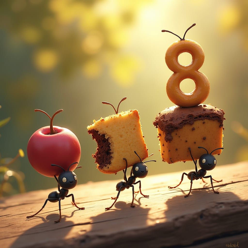 Cute Ants March in Dreamy Digital Art