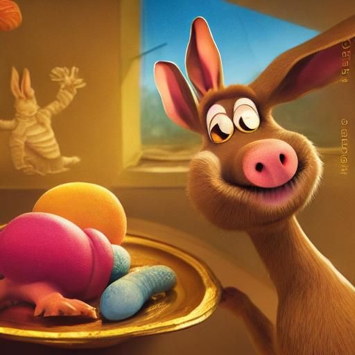 Baroque Still Life: Rabbit's Whimsical Dream