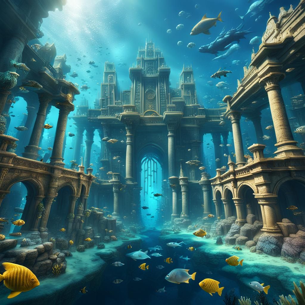 Thriving Atlantis: An Underwater City Concept Art