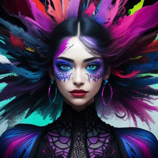 Vibrant Grunge Portrait of Three People