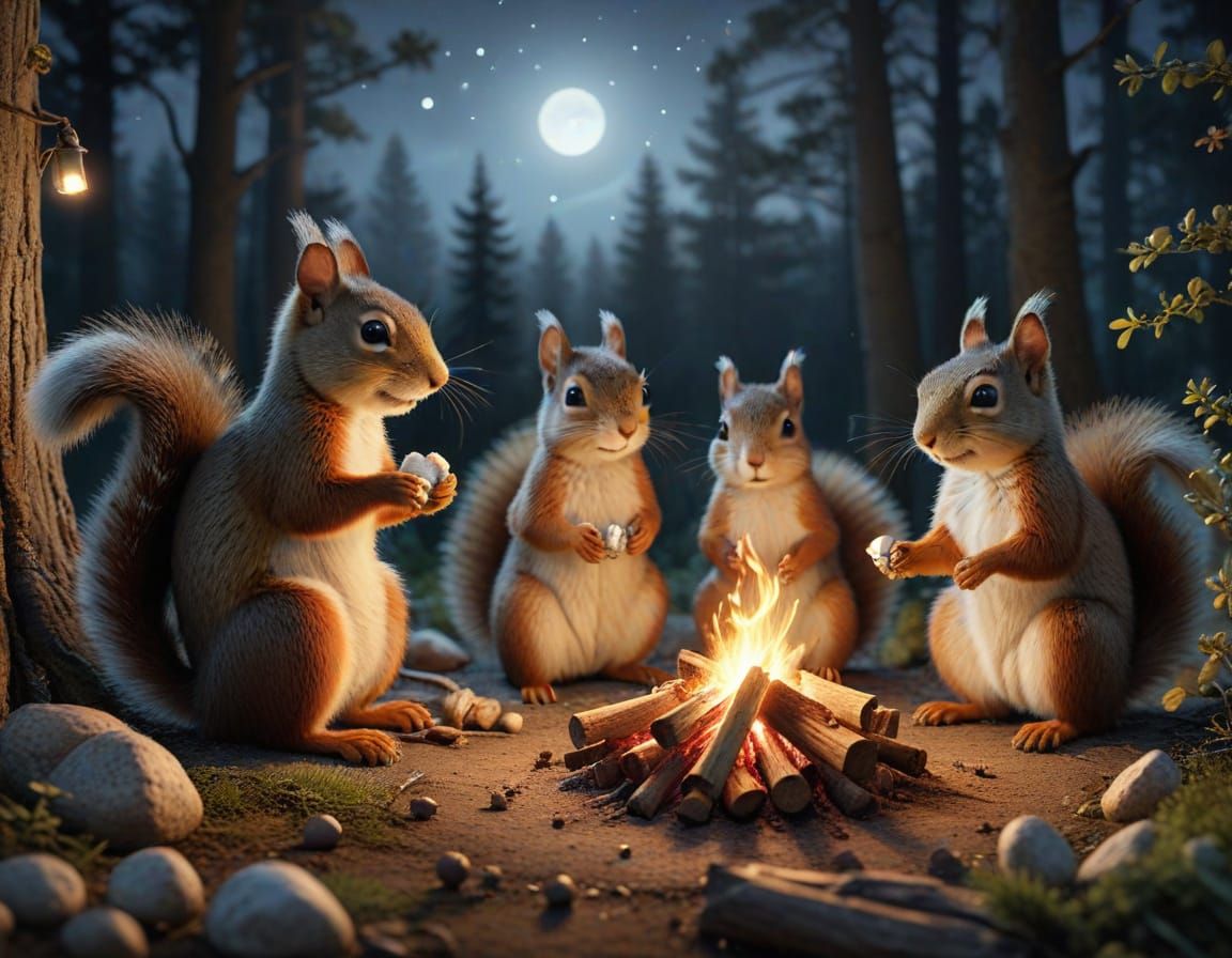 Squirrel campfire