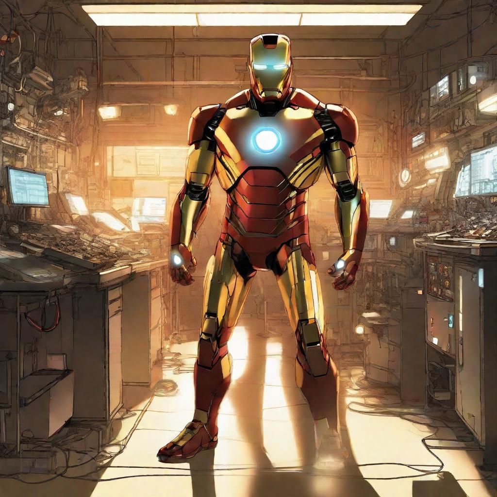 Iron Man's Dad Bod in High-Tech Lab