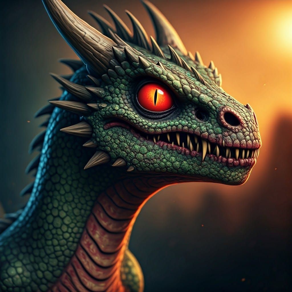 Menacing Zombie Dragon in Hyper-Realistic 3D