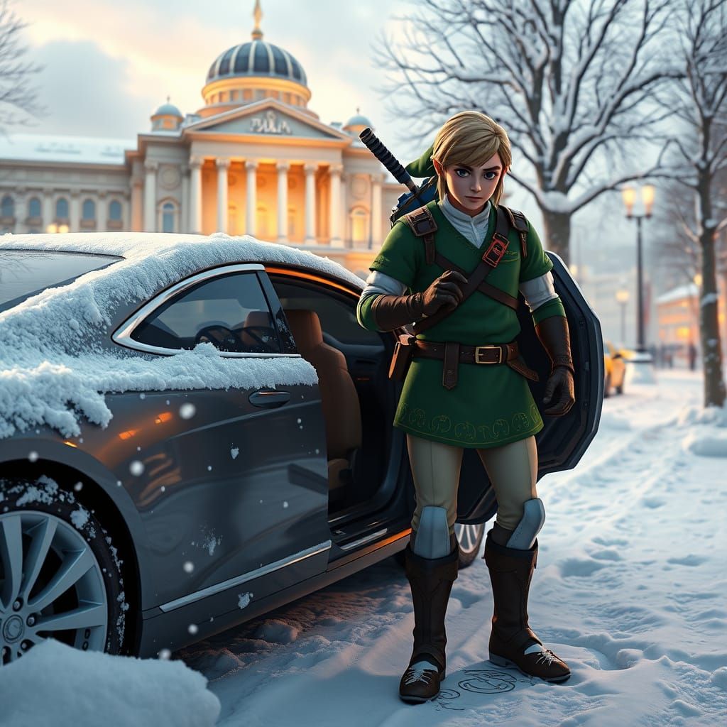 Stunning Anime-Inspired Scene of Link Assisting an Elderly M...