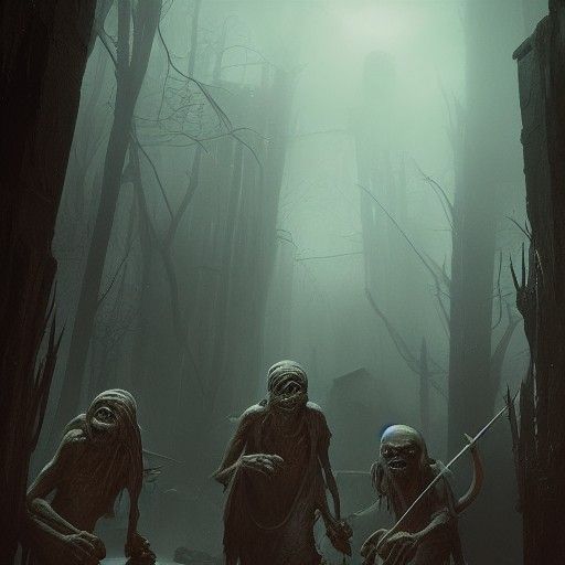 Scary Goblins and Jinns in Dark Fantasy Style