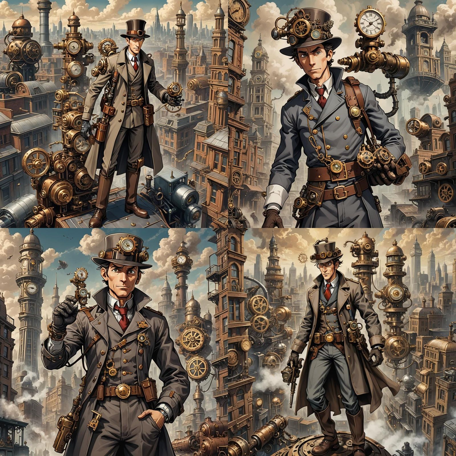 Steampunk Inspector Gadget in a Victorian City