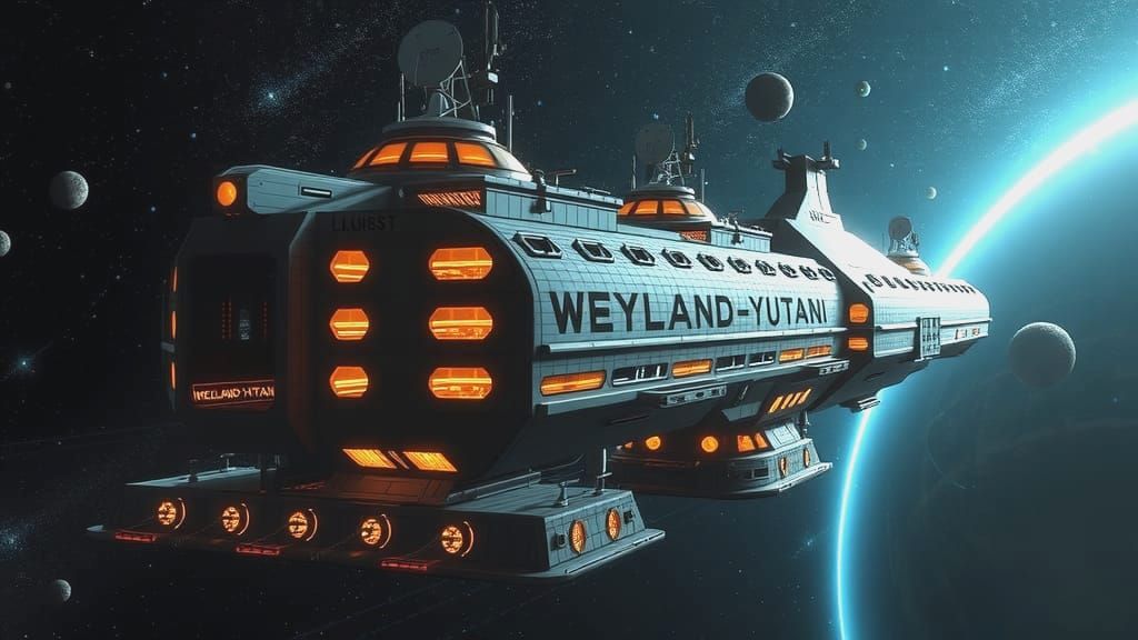 Weyland-Yutani Design concept of a city-sized spacecraft, wi...
