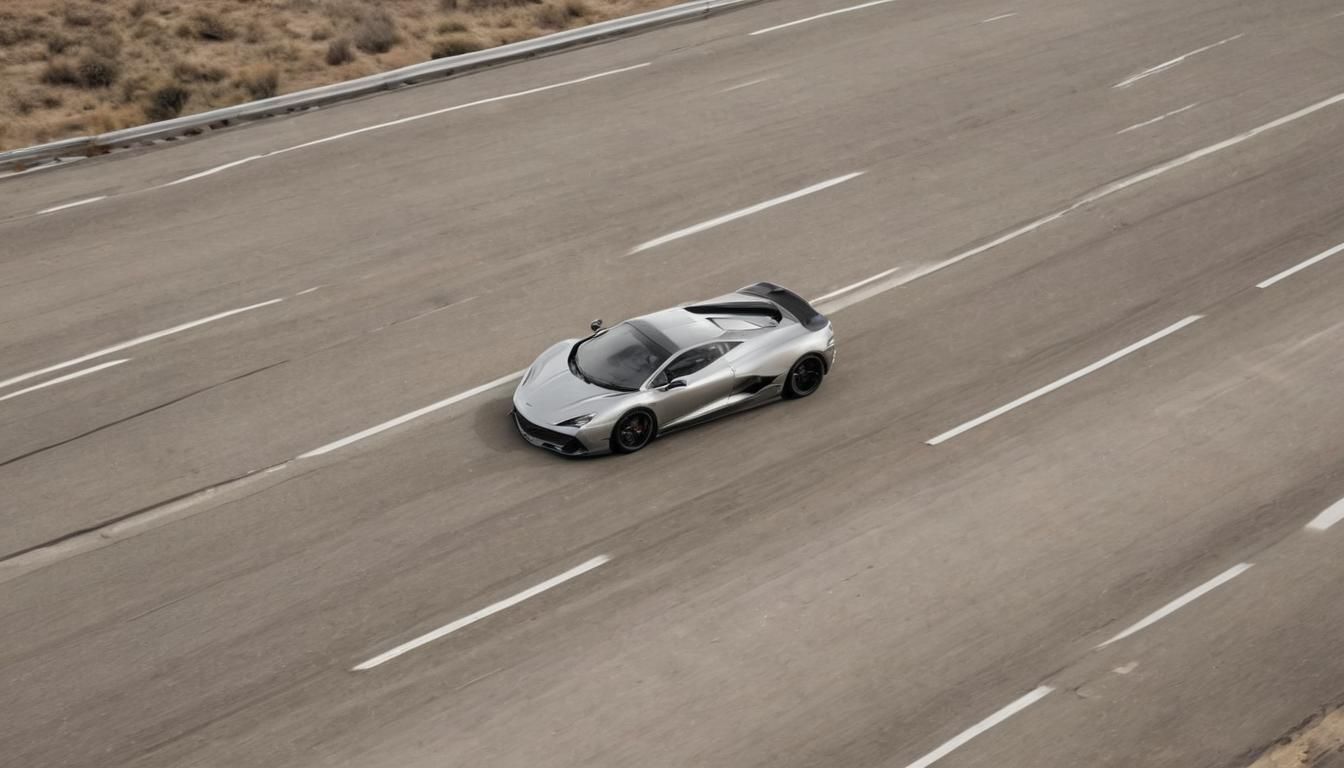 High-Speed Supercar Rips Down Desert Highway