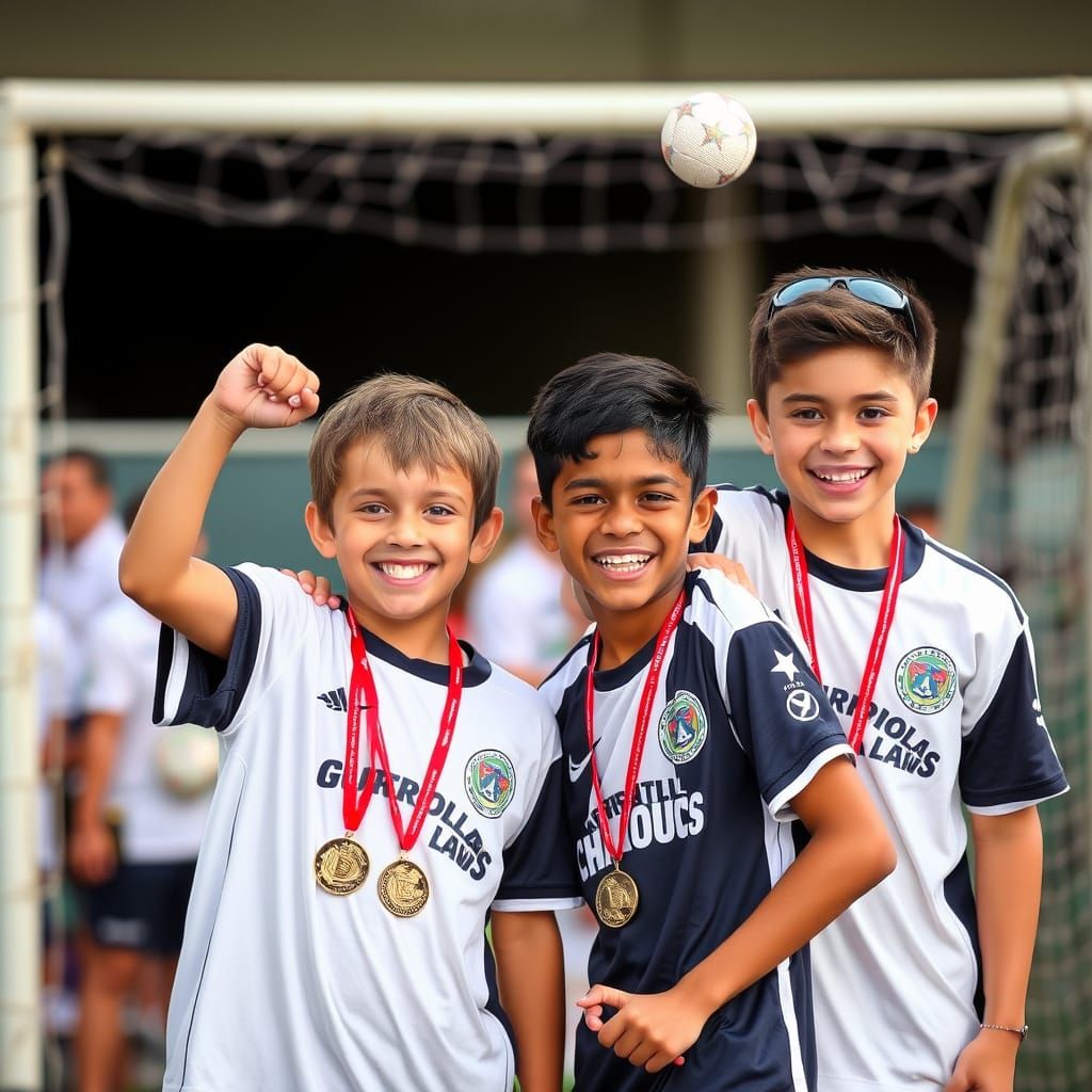 Young Ambitious Champions in a Futuristic Setting